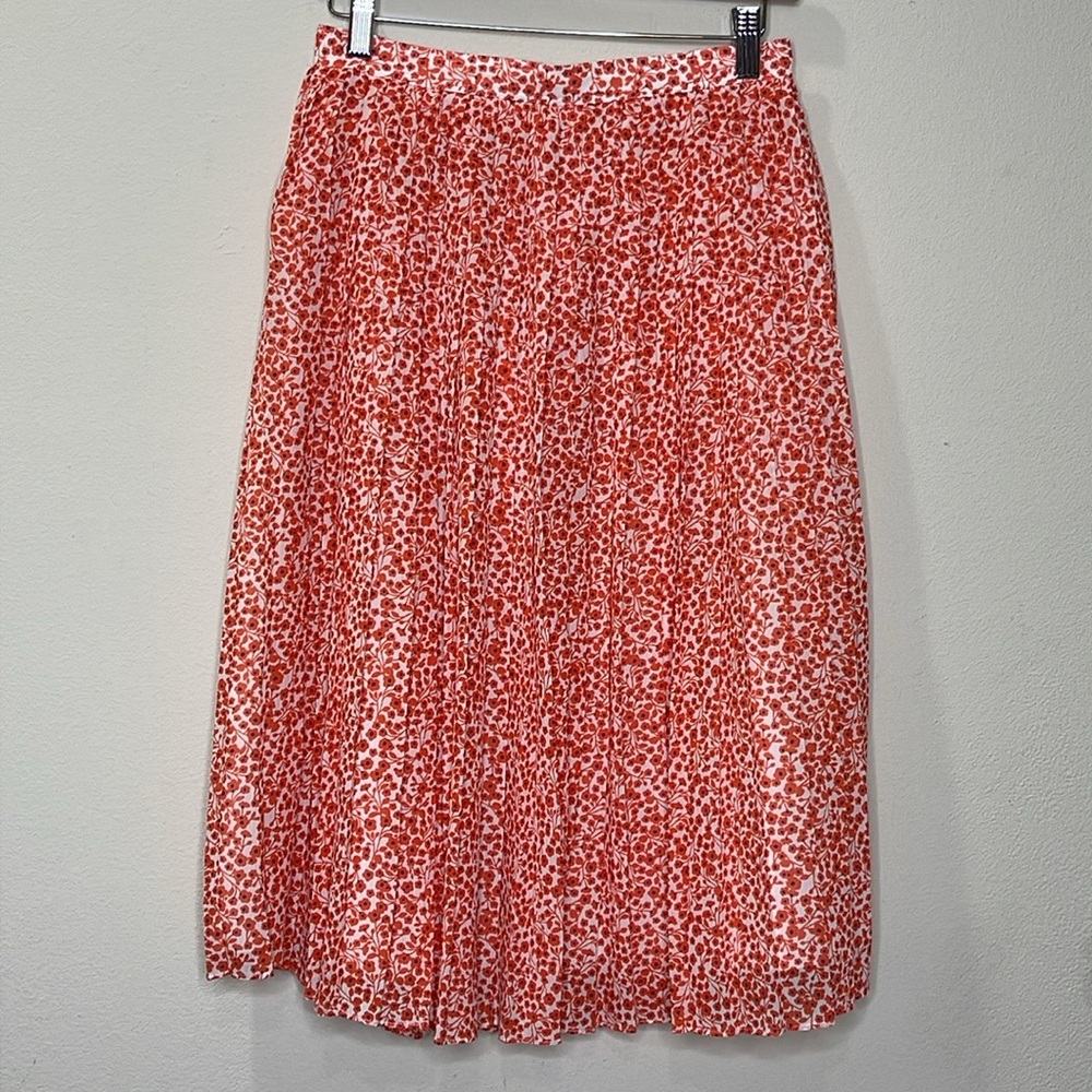 J. Crew Floral Print Lightweight Pleated Midi Skirt